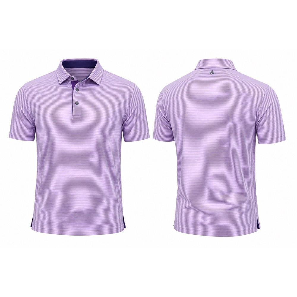Greyson Polo Shirt Men's MEDIUM  Stripe Golf Performance Lightweight  Logo